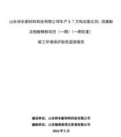 山東祥東新材料科技有限公司年產(chǎn)8.7萬噸抗氧化劑、烷基酚及粗酚精制項目(一期)(一期裝置)竣工環(huán)境保護驗收監(jiān)測報告